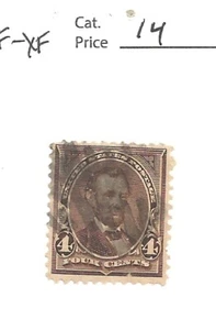 US # 280, 4 cent rose brown, Lincoln, 1898, VF-XF, SCV $15 - Picture 1 of 2