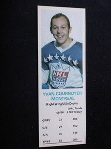 1970-71 Dad's Cookies Hockey Card - Yvan Cournoyer - Montreal Canadiens (NM)