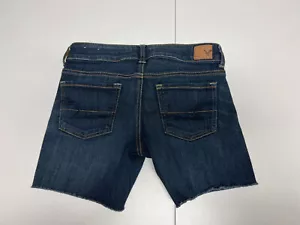 Pantaloncini Bremuda American Eagle Cut-Off Taglia 4 Donna Super Elasticizzati Lavaggio Scuro 29" - Foto 1 di 11
