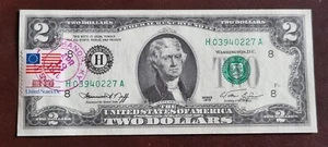 1976 Two Dollar Federal Reserve Note $2 First Day of Issue Postmarked UNC #92154 - Picture 1 of 2