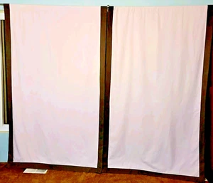 2 Restoration Hardware Baby & Child Blackout Curtain Panels 84"X50" Pink/Brown - Picture 1 of 11