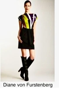DIANE VON FURSTENBERG Pinselstrich Minikleid Seide Größe 10 - Bild 1 von 15