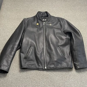 Giacca Motociclista Interstate Pelle Grande Cappotto Fodera Pesante - Foto 1 di 22