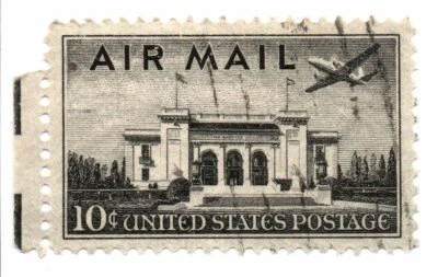 US Stamp Scott C34 Air Mail Pan-American Building Used 10c 1947 (a3) - Image 1 of 2