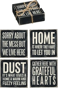 Home Wood Coaster Set Tea Coffee Cup Mat Table Decor Tableware - FREE SHIP + NEW - Picture 1 of 1