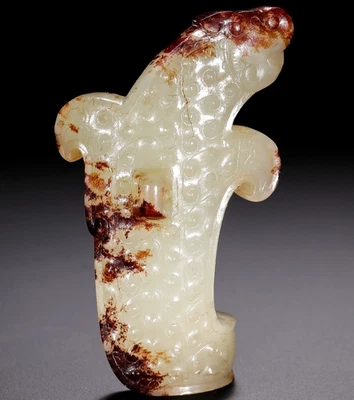 Colgante Cabeza de Dragón de Jade Hetiano Antiguo Chino Dinastía Han de 7,2 cm Foto 1 de 4