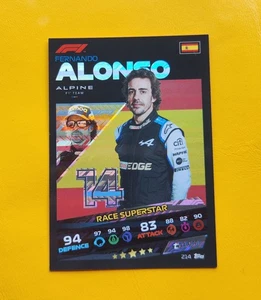 2021 Formula 1 Topps Turbo Attax Race Superstar Fernando Alonso #214 Refractor - Picture 1 of 2