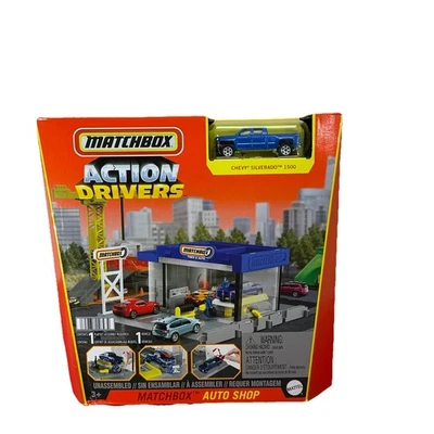 Matchbox Action Drivers Chevy Silverado 1500 Auto Shop Truck Car Playset - Image 1 of 4