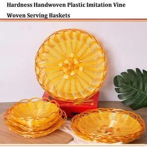 Handwoven Woven Serving Baskets  Restaurant Serving Tabletop Display - Picture 1 of 12
