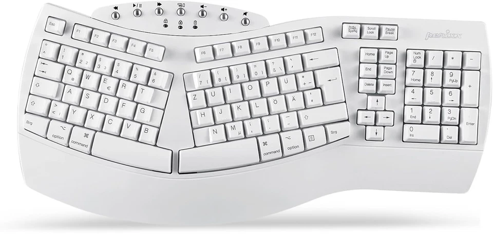 Perixx 11620 PERIBOARD-612 Ergonomische Kabellose Tastatur, QWERTZ Bluetooth - Bild 1 von 2