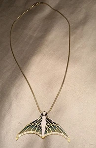 Winged Cleopatra Nymph Pin Pendant On Chain 2" x 1" - Museum Store Jewelry - Picture 1 of 7