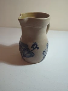 Signierter Beaumont Brothers Salzglasierter Krug mit kobaltblauem Muster 1991 Vintage - Bild 1 von 10
