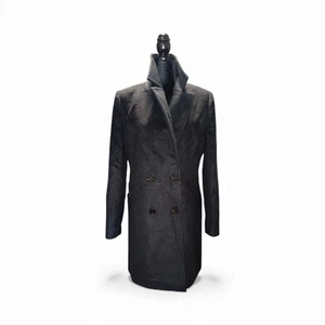 🔥Nuovo senza etichette Donna Karan Peacoat Trench Cappotto Doppiopetto Collo Giacca Donna Tg S - Foto 1 di 8