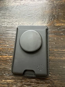 ORIGINAL Popsockets Popwallet + PopGrip MagSafe Leder Aluminium schwarz GEBRAUCHT! - Bild 1 von 5