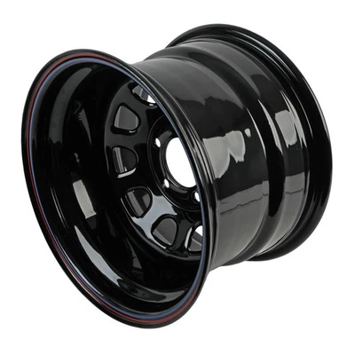 Cragar Black Steel D Window Wheel 15"x10" 5x4.75" BC Set of 4 - Image 1 of 4