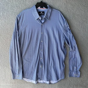Buttercloth Regular Fit Icy Cotton Langarm Knopfleiste Hemd Herren 2XL Blau Geo - Bild 1 von 6