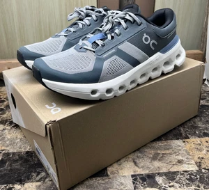 On Cloud Cloudrunner 2 Alloy/Chambray Laufschuh Herren Größe 9 (einmal getragen) - Bild 1 von 12
