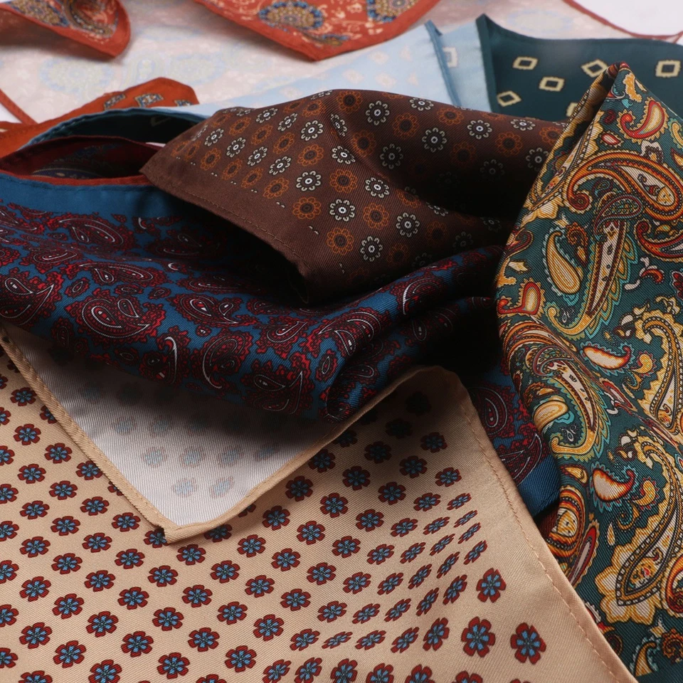Pocket Square Handkerchief Vintage Paisley Men's Chest Business Suit Accessories - Image 1 of 4
