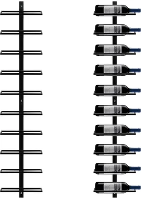 Portabottiglie Da Parete per 10 Bottiglie Porta Bottiglie Di Vino in Metallo 126 - Immagine 1 di 4