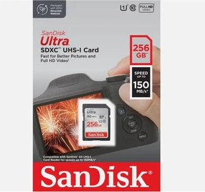 SanDisk Ultra SD Memory Card 256GB SDHC Class 10 For Cameras - Picture 1 of 2