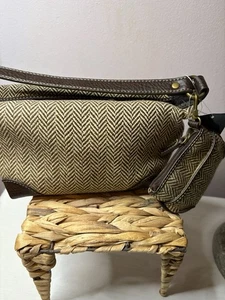 Chaps Demi Brown Handbag Cosmetic Shaving + Matching Coin Purse NWT - Picture 1 of 12
