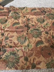 Green Red Floral Pattern Upholstery Fabric Remnant 44 X 54” - Picture 1 of 4
