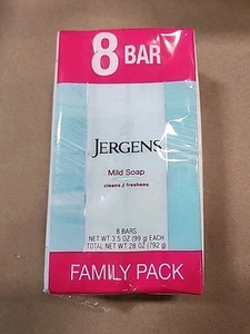 Jabón en barra suave Jergens 3,5 oz, lote de 8 barras, paquete familiar con sebo y sebo - Imagen 1 de 6