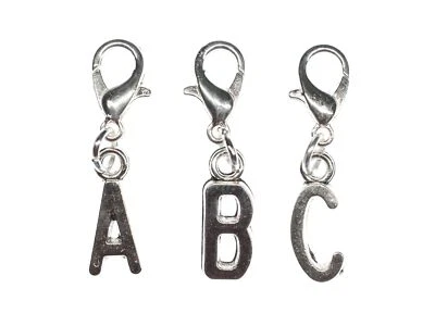 WUNSCHBUCHSTABEN Charm Buchstabe Anhänger Bettelarmband ABC Name Initiale silber - Bild 1 von 4