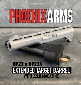 PHOENIX ARMS HP22 & HP22A Extended Target Barrel with Magazine NICKEL