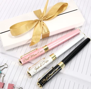 Personalised Custom Metal Pen + Gift Box | Laser Engraved - white, pink, black - Picture 1 of 16