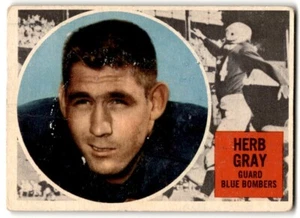 1960 Topps CFL Herb Gray #80 Winnipeg Blue Bombers - Picture 1 of 2