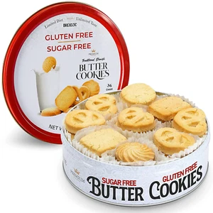 Glutenfreie zuckerfreie Butterkekse 36 Stück traditionelle dänische Kekse, Premi - Bild 1 von 12