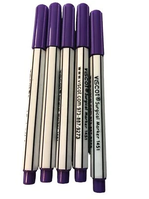 5 Viscot surgical tattoo 1451 INK skin markers SKIN STENCIL purple Gentian New