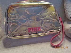 Victoria Secret PINK clear iridescent cosmetic wristlet clutch - Picture 1 of 3