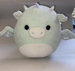 Squishmallows Drew the Dragon 8 inch Plush Toy - Mint Green - Picture 1 of 7