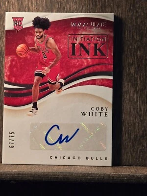 2019-20 Immaculate Coby White Initiation Ink Rookie Auto RC /75 Bulls SP - Image 1 of 2