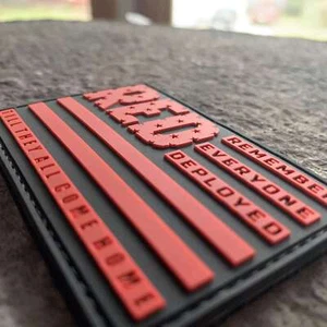 Ryan Weaver Heroes Collection- Remember Everyone Deployed PVC Patch-  Red/Black - Picture 1 of 1