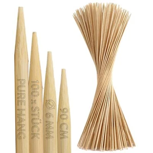 100 Set Extra Lange Lagerfeuer-Spieße Grillspieße aus Bambus für Stockbrot Ma... - Bild 1 von 8