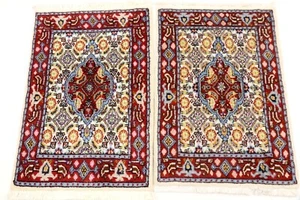 Paio Annodato a Mano Tappeto Orientale Moud Auto Tappetini (60 X 40 CM) Nuova - Bild 1 von 5