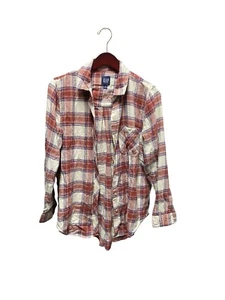 Damen Gap Relaxed Fit Orange Kariert Flanell Größe Medium - Bild 1 von 4