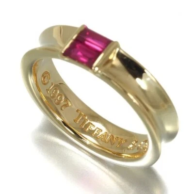 TIFFANY & Co. 18K Gold Ruby Stacking Ring 5 New - Image 1 of 4