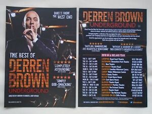 DERREN BROWN Underground The best of Tour UK & Ireland 2018 Promo flyers x 2