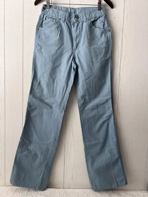 Vintage Anos 70 - Anos 80 Masculino H.I.S. Calça bootcut azul bebê 30x32 (28x31) - Imagem 1 de 4