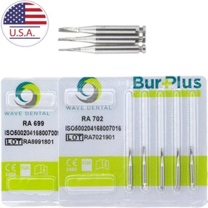 WAVE Dental Carbide Burs Latch RA 699 701 702 LA Bur Tapered Fissure Cross Cut - Picture 1 of 36