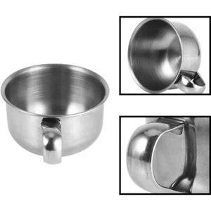 VAIN - Shaving Bowl Stainless Steel Cream Soap Bowl Shaving Mug - With Handle - Picture 1 of 8