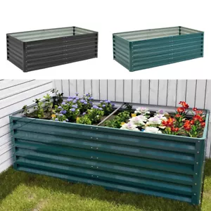 More details for metal garden raised bed planter trough open base planting herbs flower vegetable