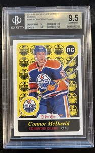 2015-16 O-Pee-Chee Update Retro SP Connor McDavid BGS 9.5, card #U11 Oilers
