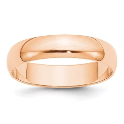 10k Rose Gold 5mm Half Round Wedding Band Ring Size 9 for Men 3.12g - Image 1 of 2