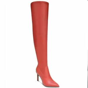 NWT BAR III 6.5/8.5/9/9.5 Millie Over the Knee Red Pu Leather High Heels Boots - Picture 1 of 7
