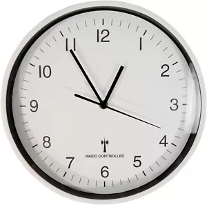 Wall Mounted 30cm Radio Controlled Clock Automatic Updates Battery Powered - Picture 1 of 6
